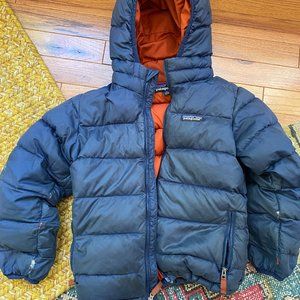 Patagonia Hi-Loft Down Sweater Hoody, Blue, Size XS